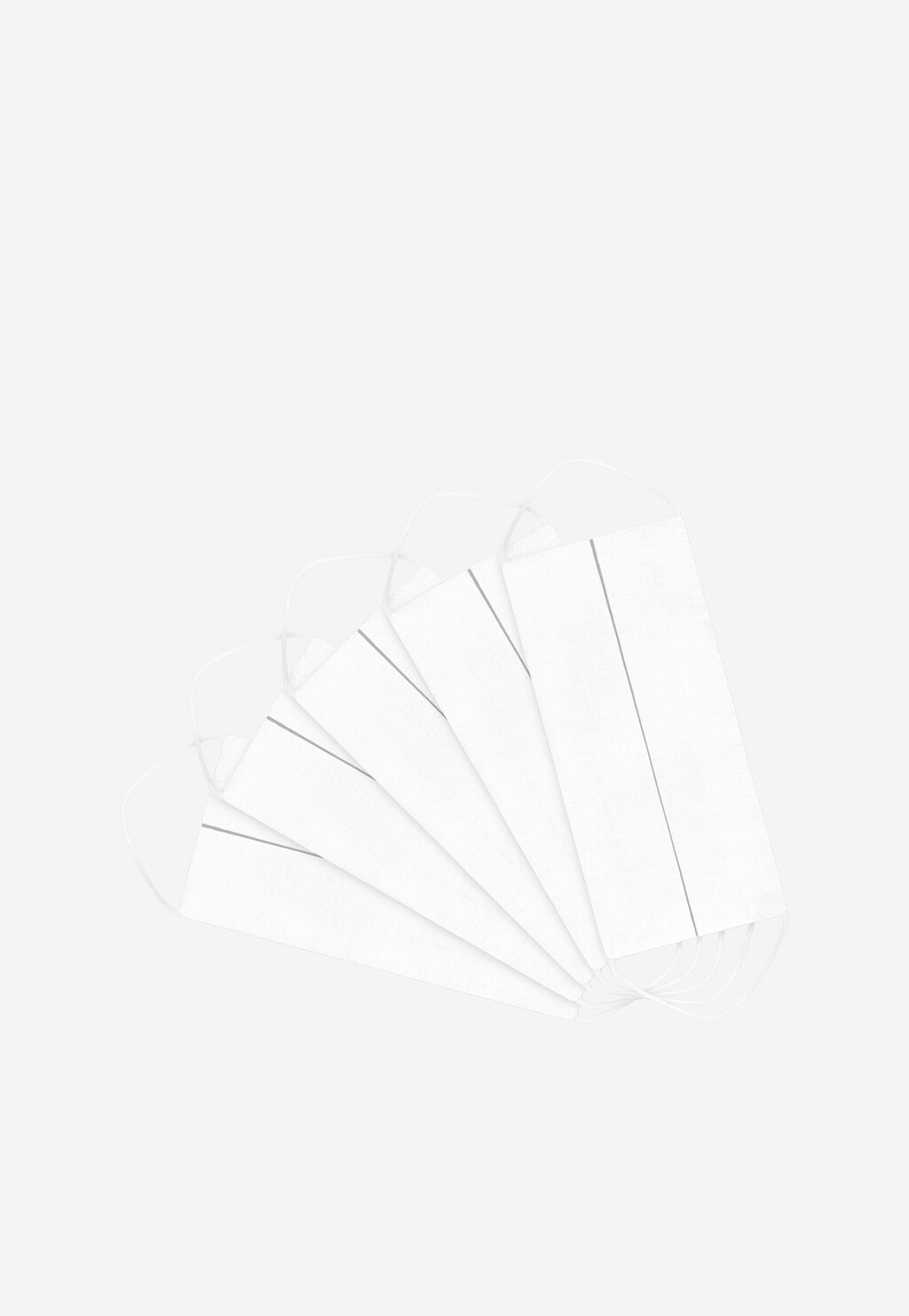 Beżowo-białe maseczki ochronne dwuwarstwowe 5-pak 98111-5 Widok 2