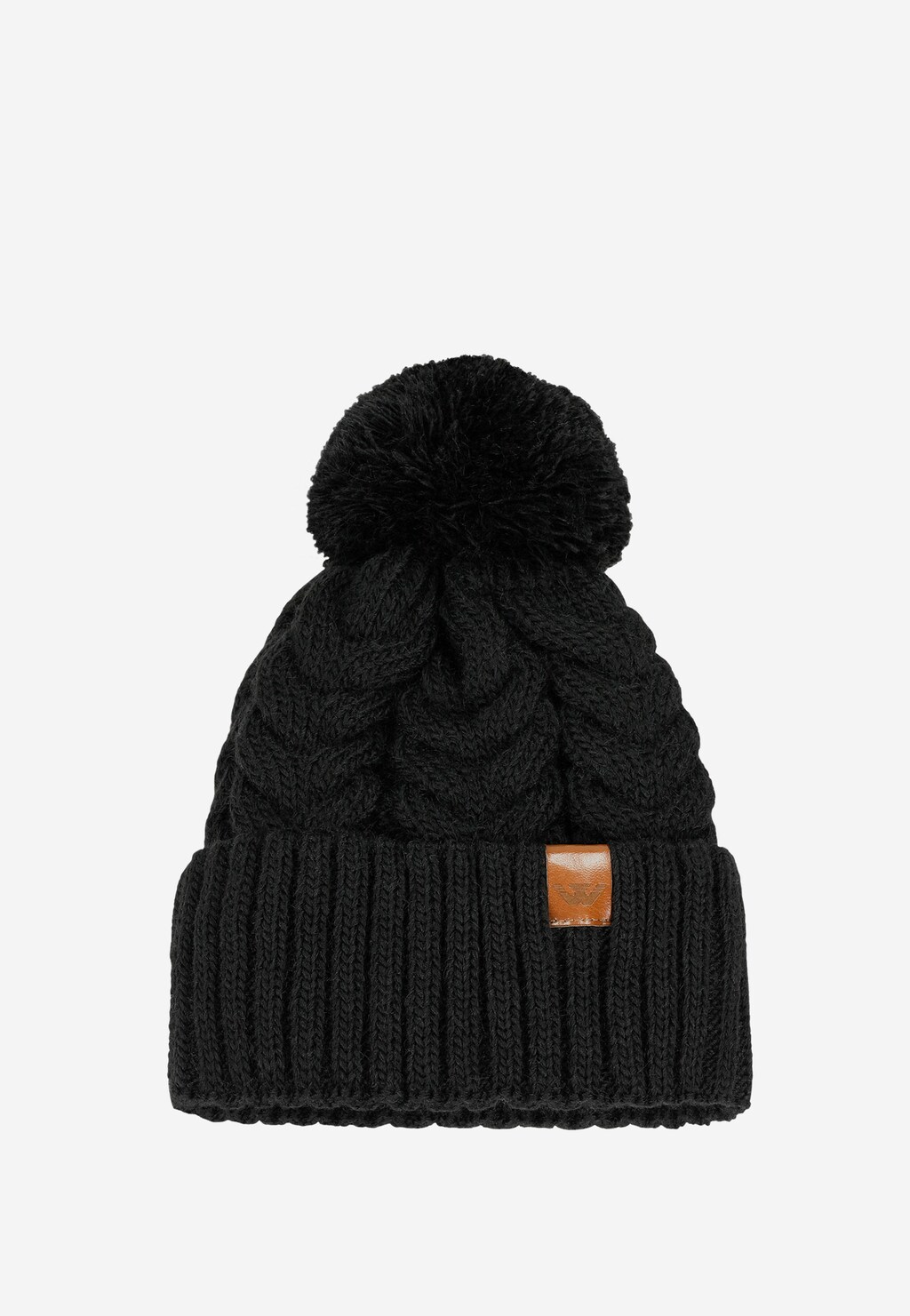 Czarna czapka damska z domieszką wełny 96013-11 Widok 3