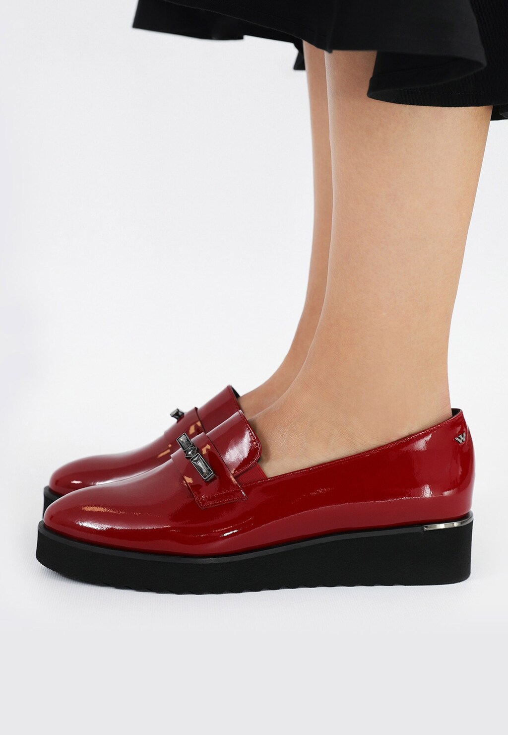 Czerwone lakierowane loafersy damskie  46103-35 Widok 8