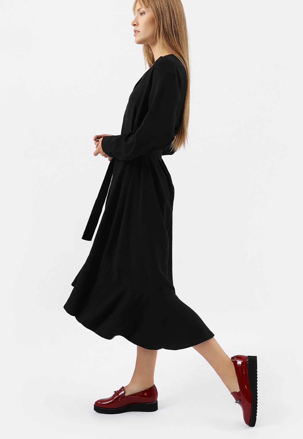 Czerwone lakierowane loafersy damskie  46103-35 Widok 1