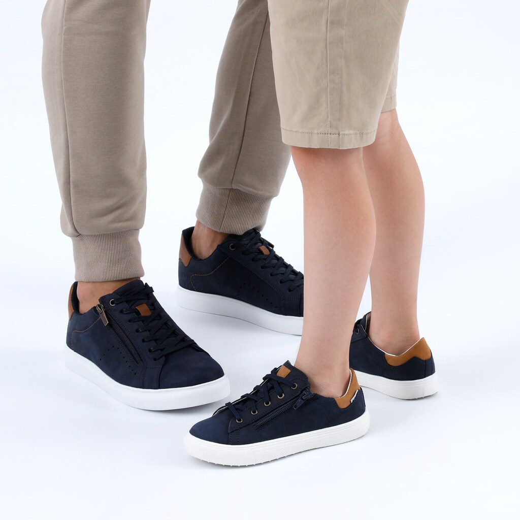 Granatowe trampki męskie z ozdobnym zamkiem 10096-56 Widok 7