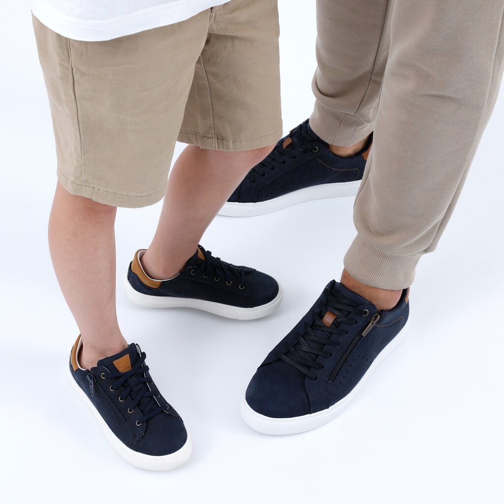 Granatowe trampki męskie z ozdobnym zamkiem 10096-56 Widok 8