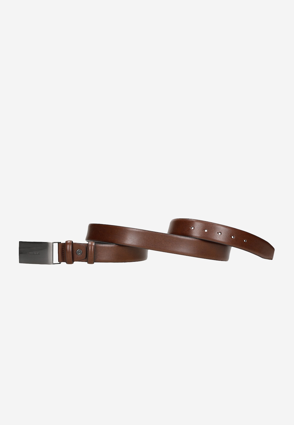 Elegantní hnědý kožený pásek s plnou přezkou 93064-52 Widok 3