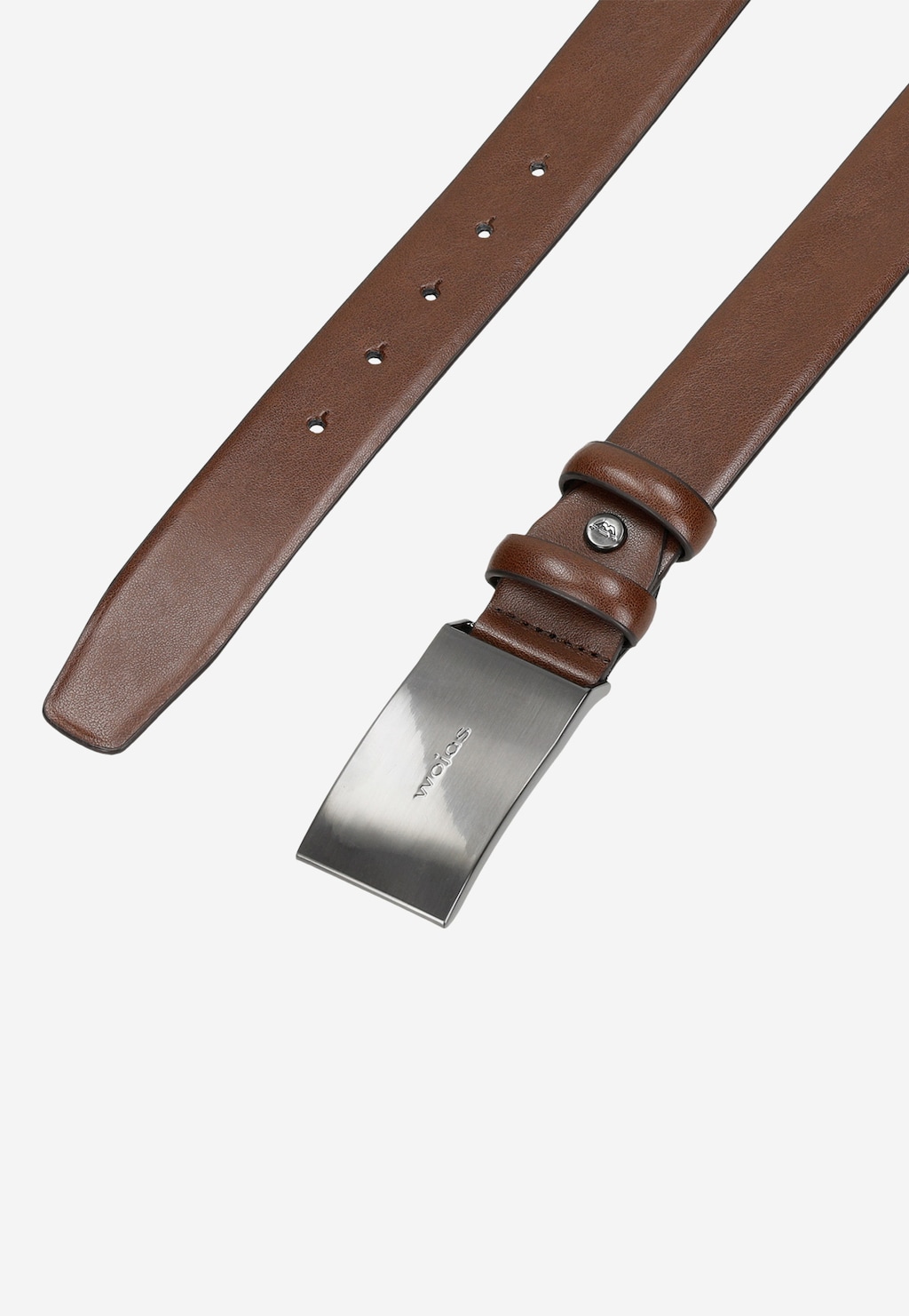 Elegantní hnědý kožený pásek s plnou přezkou 93064-52 Widok 5