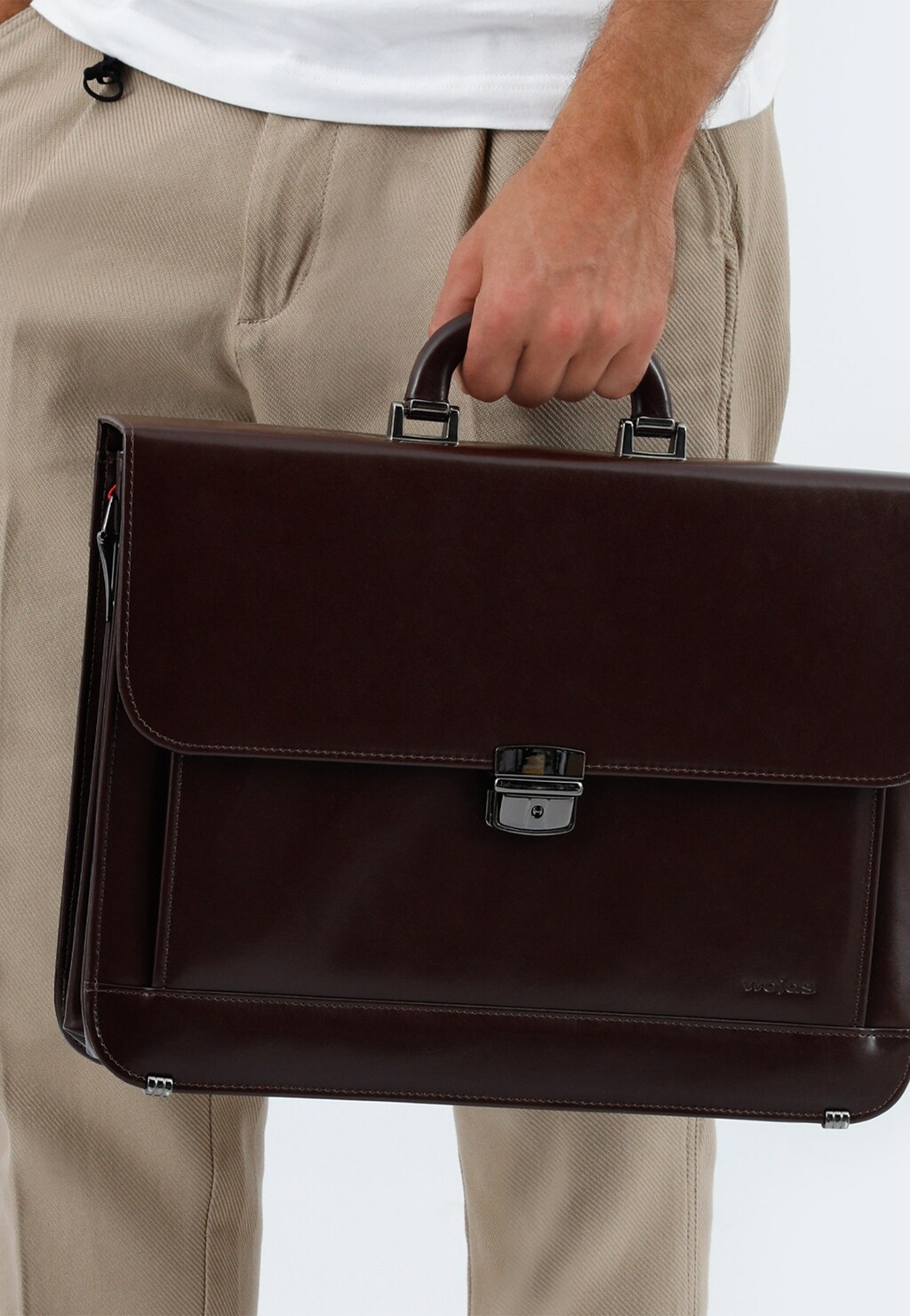 Klasická pánská aktovka se na klíč v tmavě hnědé barvě  90006-52 Widok 8