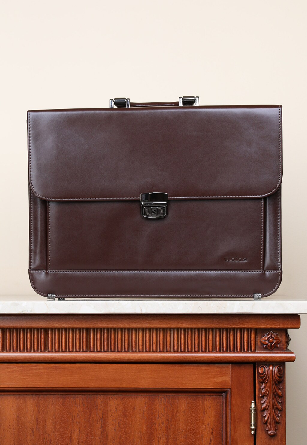 Klasická pánská aktovka se na klíč v tmavě hnědé barvě  90006-52 Widok 9
