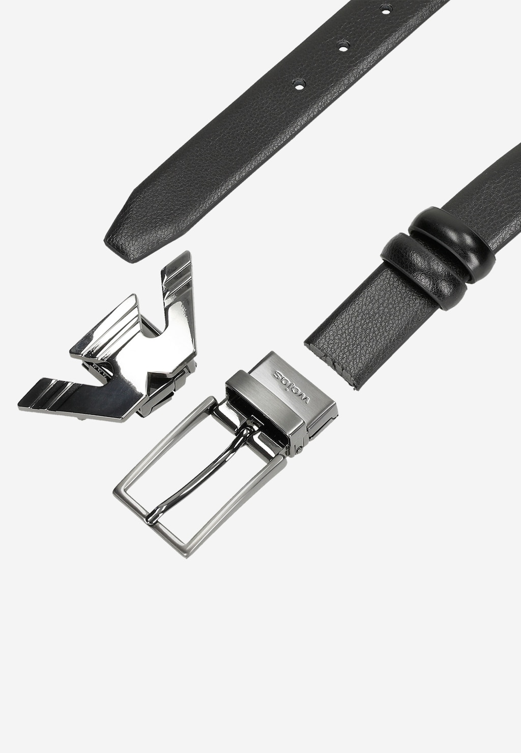 Zestaw prezentowy czarny pasek z wymiennymi klamrami 95903-51 Widok 3