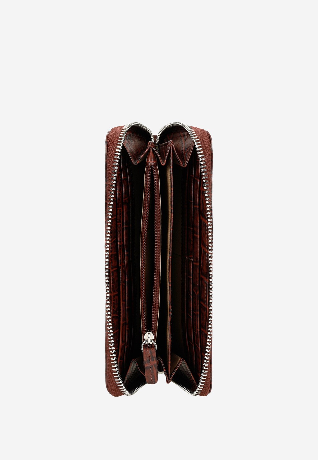 Bordowy portfel damski z imitacji skóry krokodyla 91019-55 Widok 4