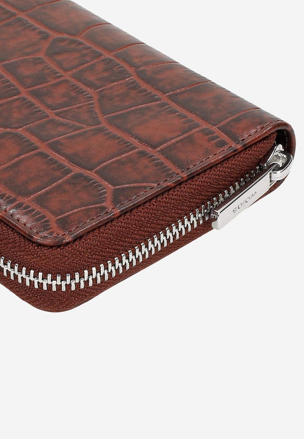 Bordowy portfel damski z imitacji skóry krokodyla 91019-55 Widok 6