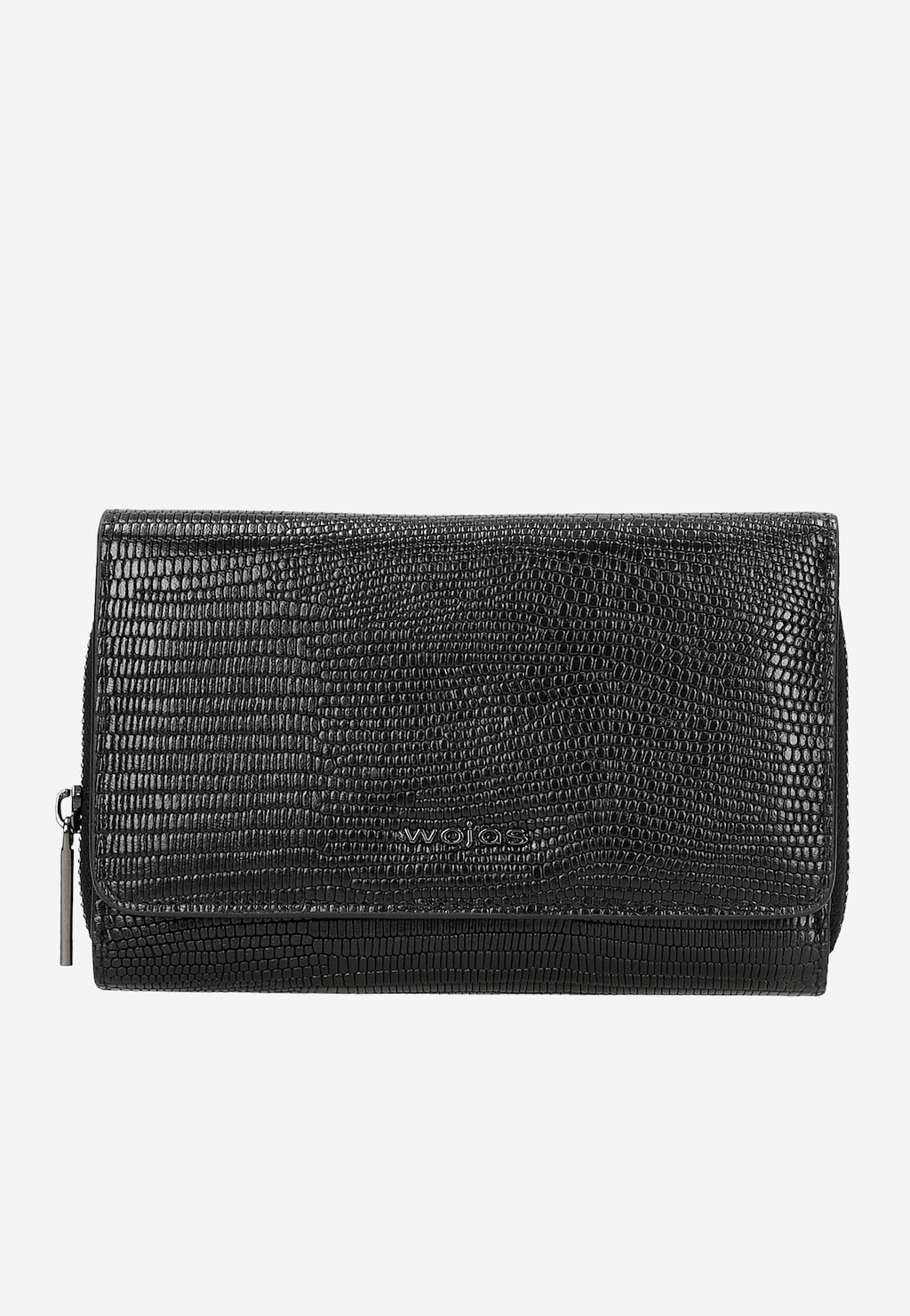 Velká černá dámská peněženka s efektem hadí kůže 91036-51 Widok 1