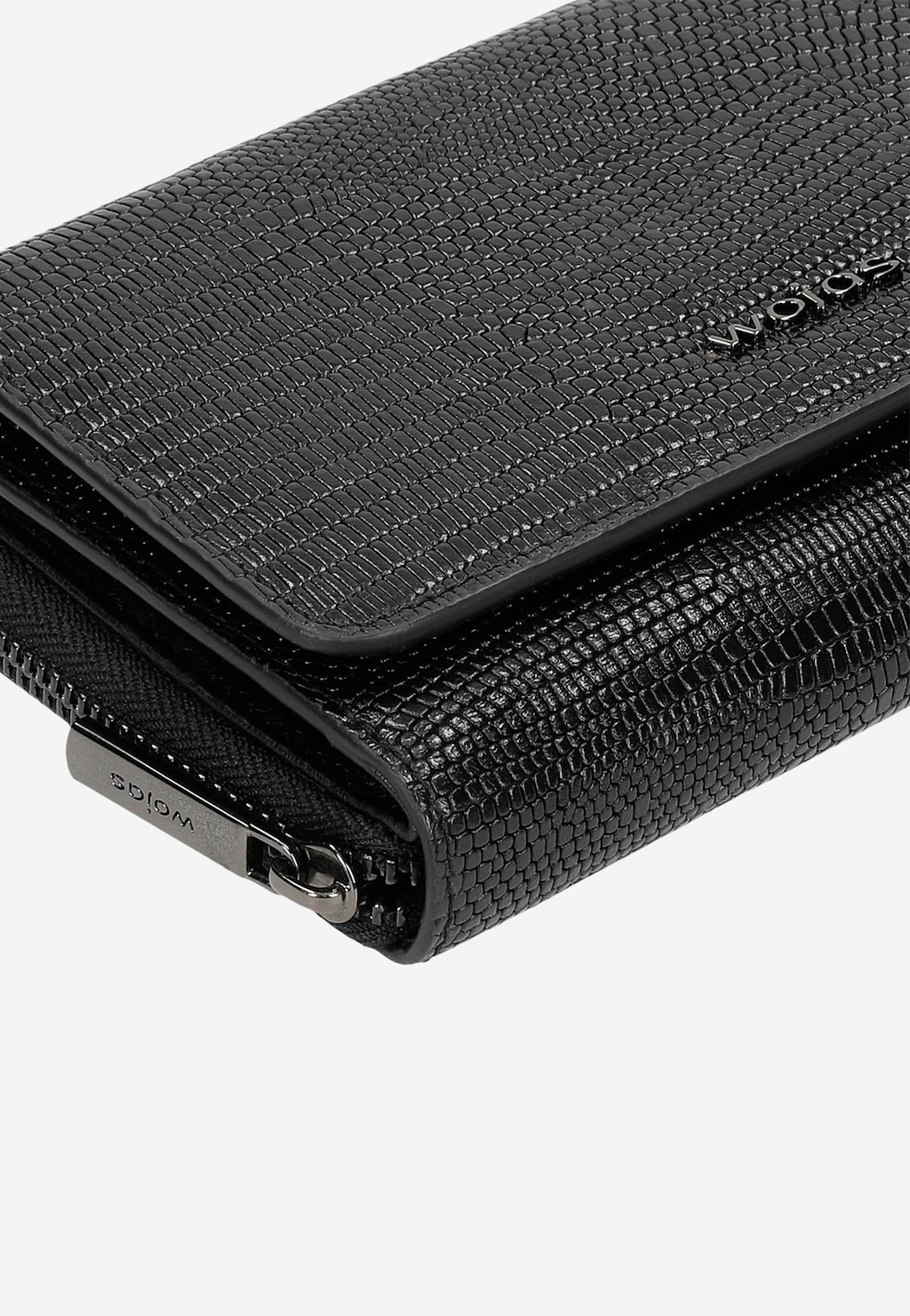 Velká černá dámská peněženka s efektem hadí kůže 91036-51 Widok 6