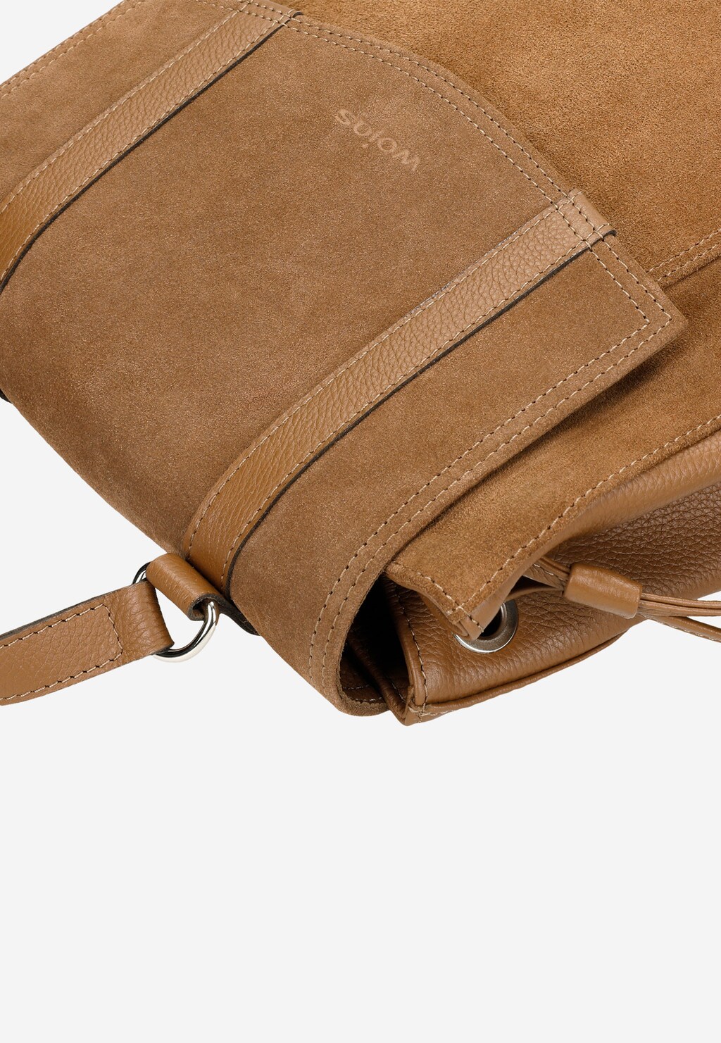 Jasnobrązowy plecak damski z łączonych skór 80231-73 Widok 5