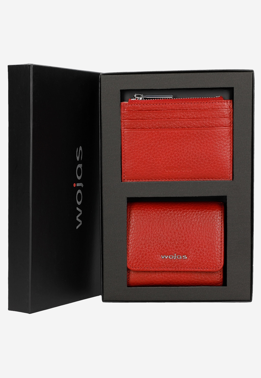 Zestaw na prezent dla niej - dwa czerwone portfele ze skóry licowej 92900-55 Widok 1