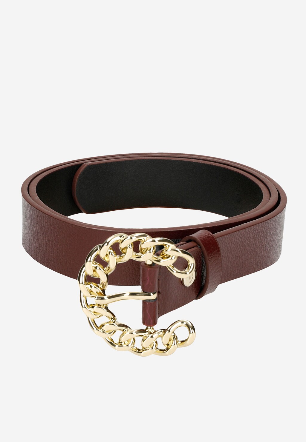 Bordowy pasek damski z oryginalną złotą klamrą 93057-55 Widok 6