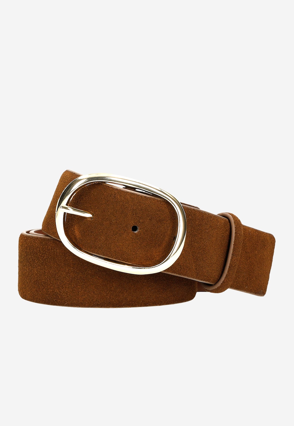 Minimalistyczny jasnobrązowy pasek damski ze złotą klamrą 93055-63 Widok 2