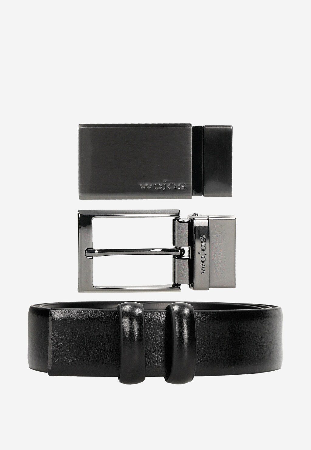 Kožený černý pánský pásek s automatickou přezkou 95901-51 Widok 2