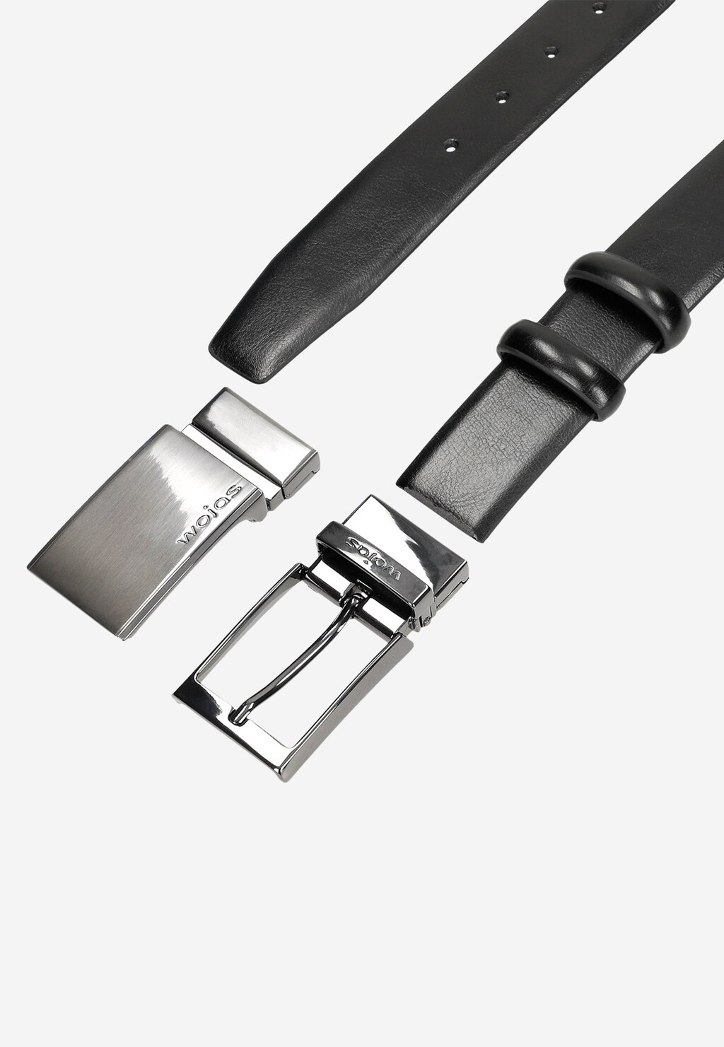 Kožený černý pánský pásek s automatickou přezkou 95901-51 Widok 3