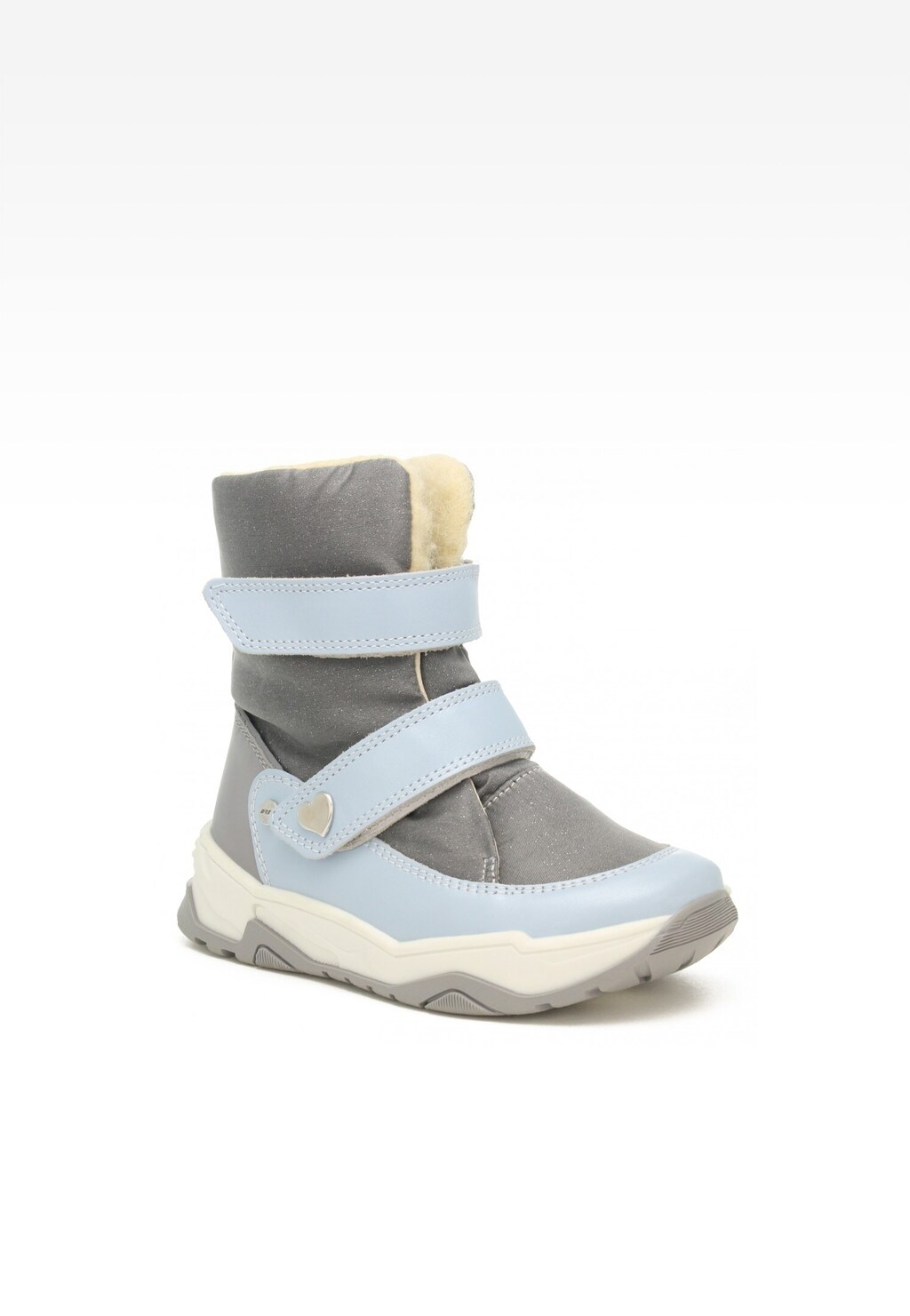 Trzewiki ocieplane BARTEK 14077006, dla dziewcząt, szaro-niebieski Widok 2