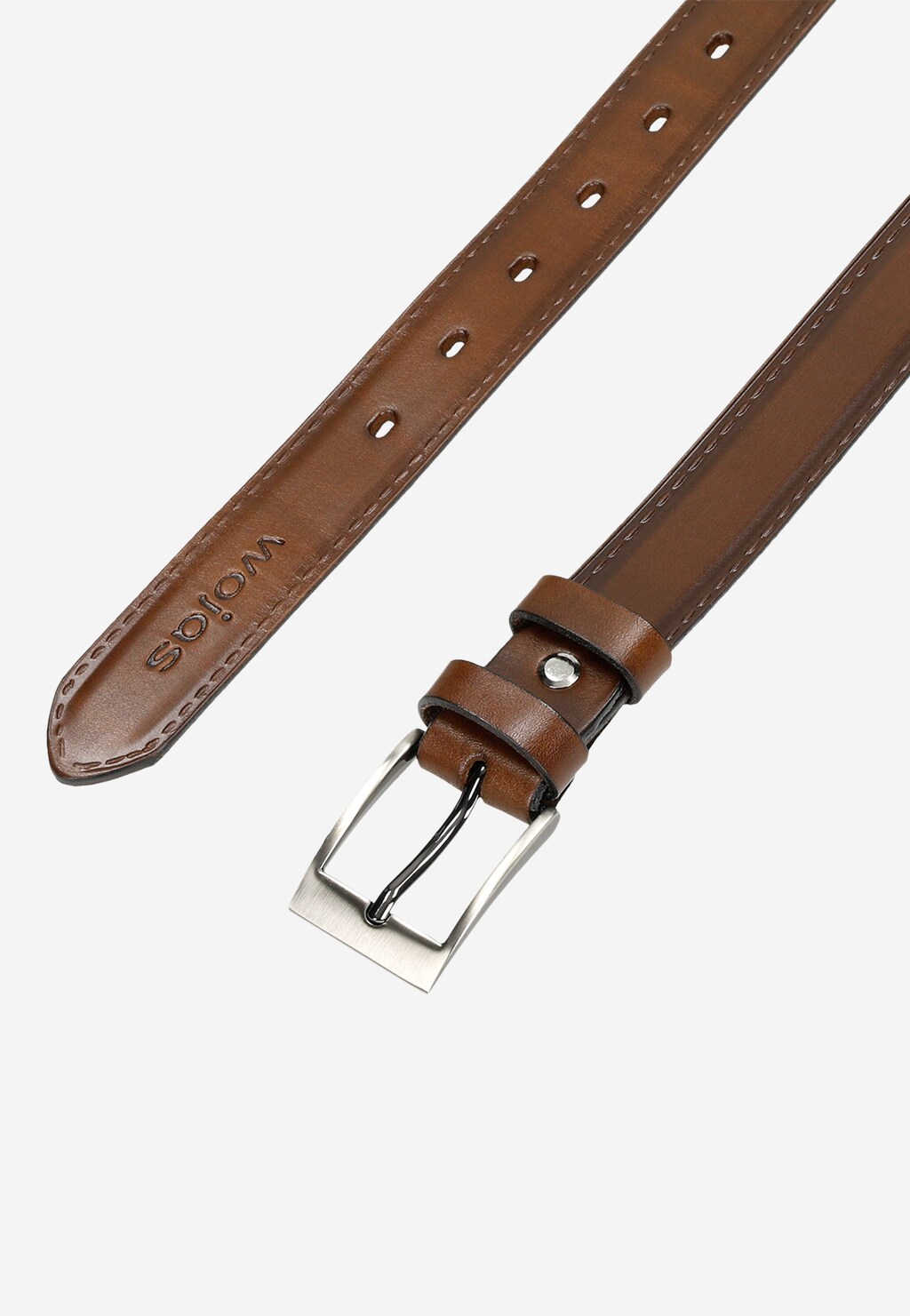 Hnedý pánsky opasok pre ležérneho gentlemana 93067-52 Widok 4