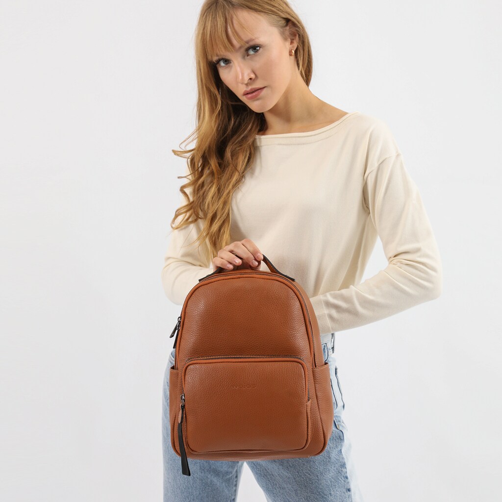 Jasnobrązowy plecak damski w miejskim stylu 80218-53 Widok 8
