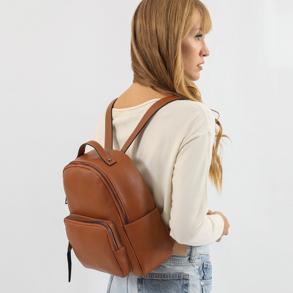 Jasnobrązowy plecak damski w miejskim stylu 80218-53 Widok 9