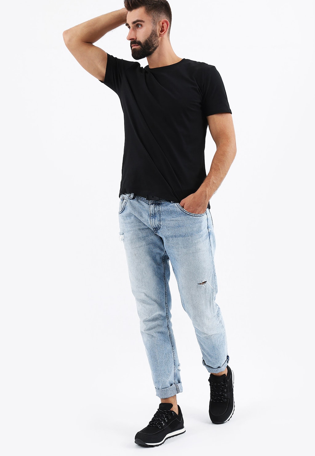 Czarne półbuty męskie 10031-71 Widok 1