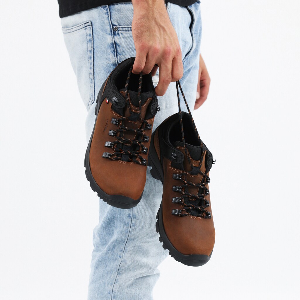 Hnedé pánske botasky na treking z kože crazy horse 9377-82 Widok 8