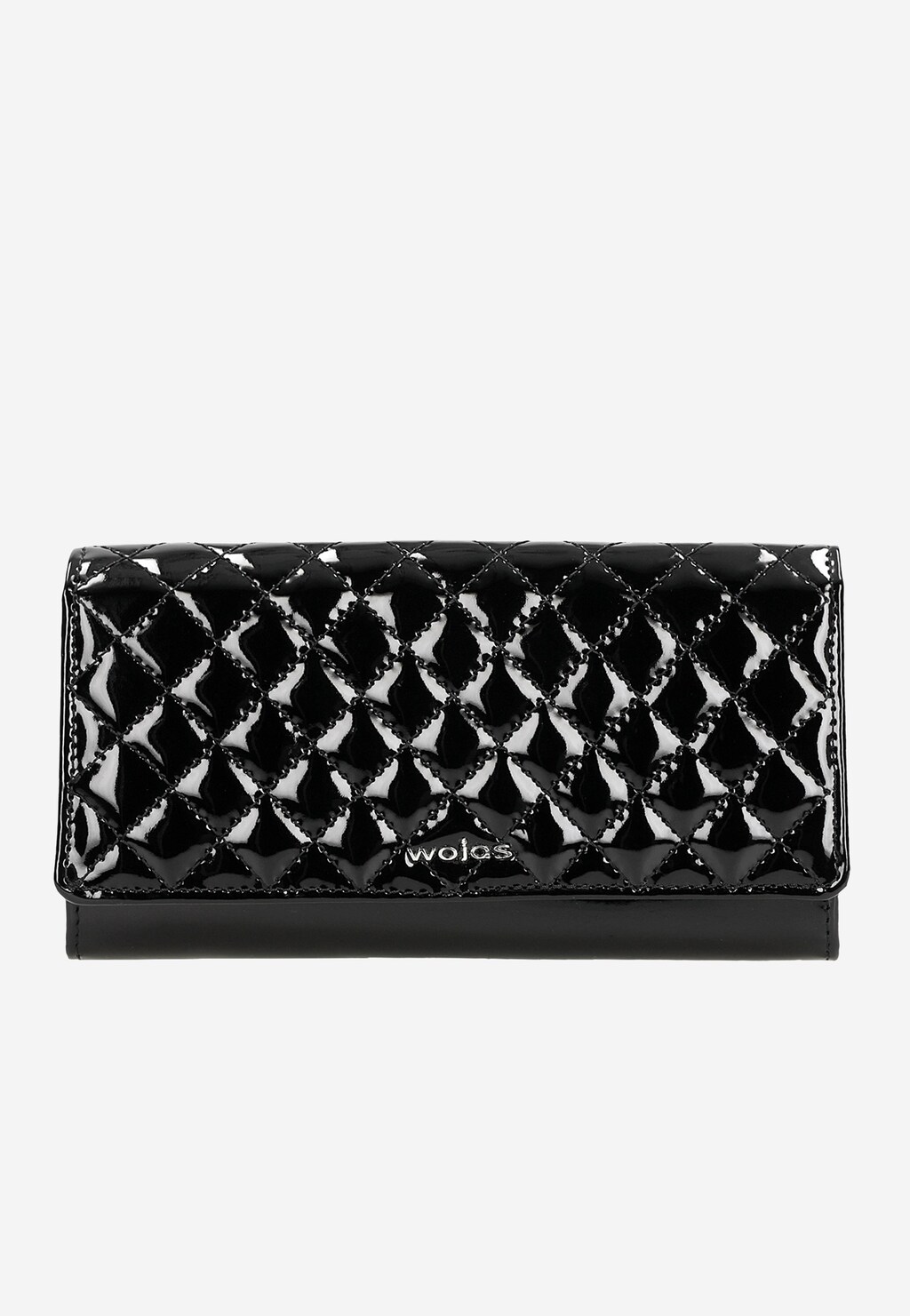 Czarny pikowany portfel damski ze skóry lakierowanej 91052-31 Widok 2