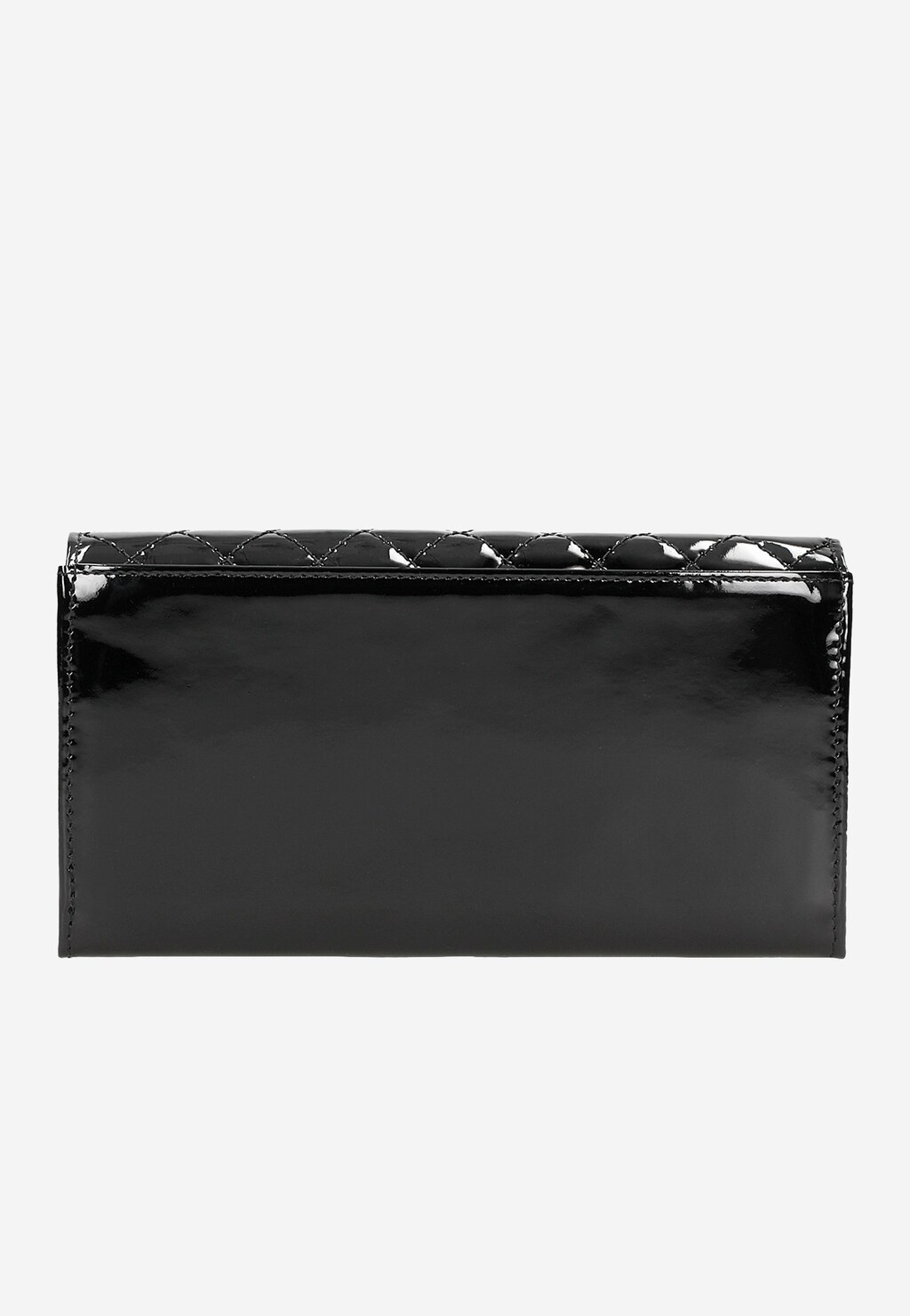 Czarny pikowany portfel damski ze skóry lakierowanej 91052-31 Widok 4