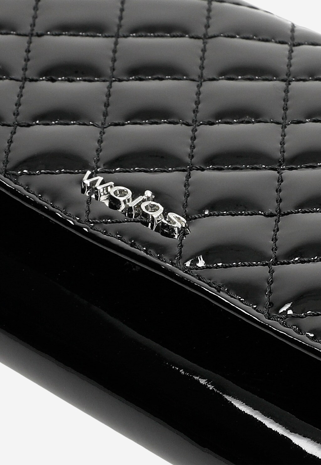 Czarny pikowany portfel damski ze skóry lakierowanej 91052-31 Widok 8
