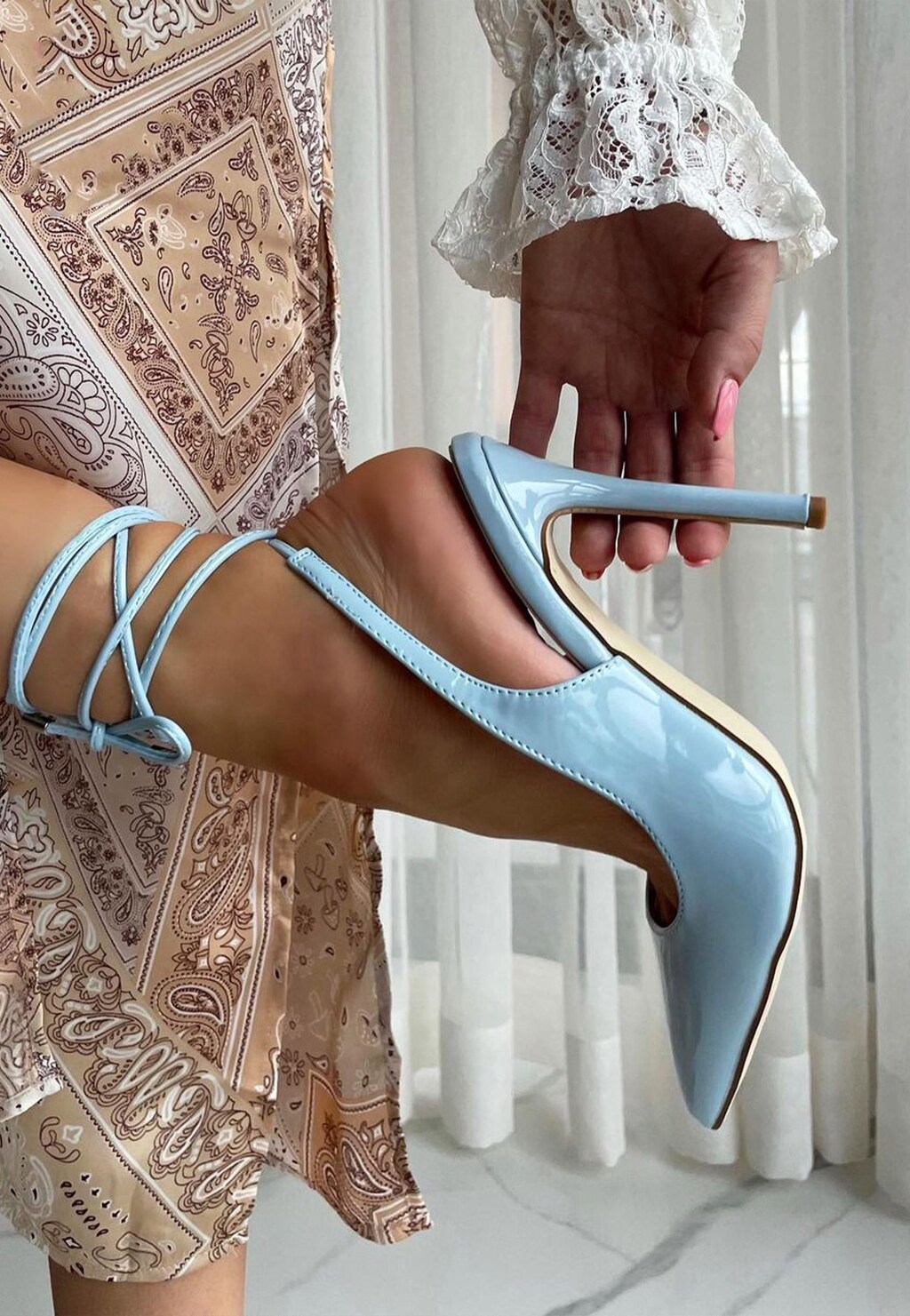 WJS czółenka damskie w kolorze niebieskim na szpilce WJS35012-36 Widok 1