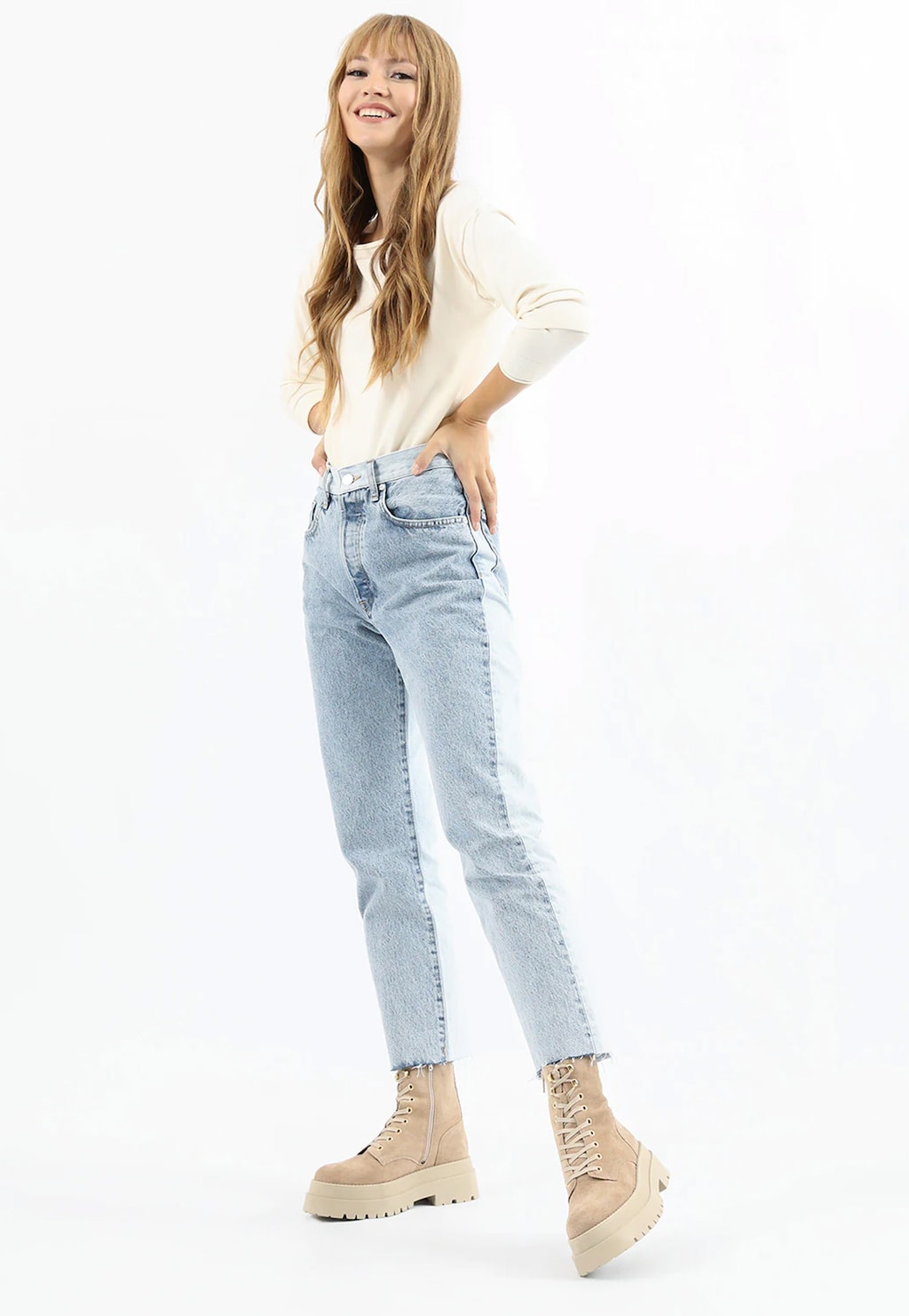 Béžové členkové čižmy na celoročné nosenie 64072-64 Widok 8