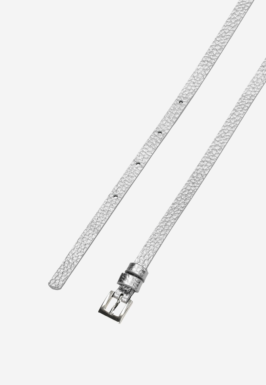 Strieborný dámsky opasok na šaty z lícovej kože 93069-59 Widok 5