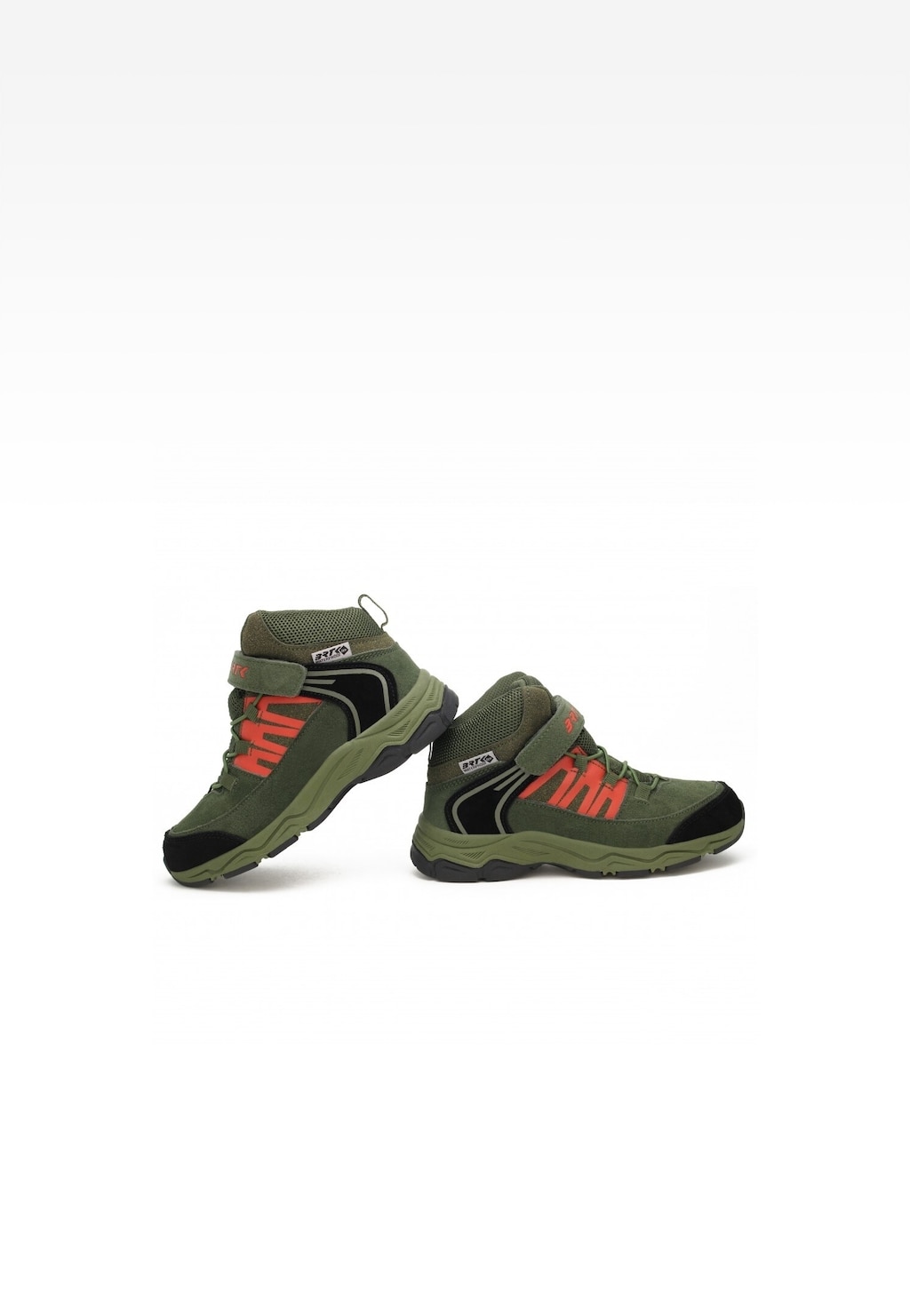 Zielone trzewiki ocieplane Bartek 11608010 z pomarańczowymi akcentami, zapinane na rzep, idealne na zimowe wyprawy dla dzieci.