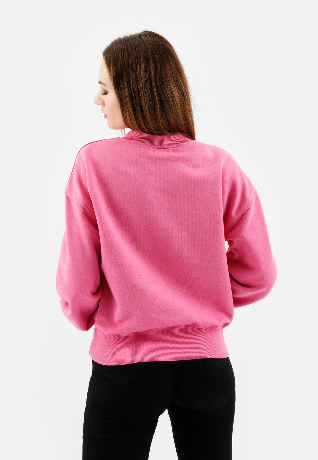 Różowa bluza damska RELAKS z marszczonymi rękawami 98025-85 Widok 3