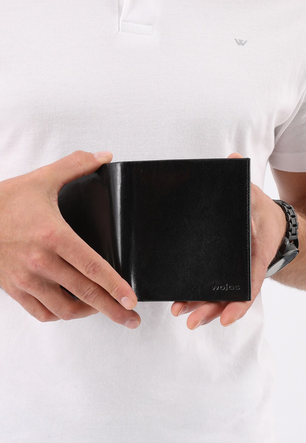 Pánska kožená peňaženka v čiernej farbe na mince aj bankovky 91027-51 Widok 7