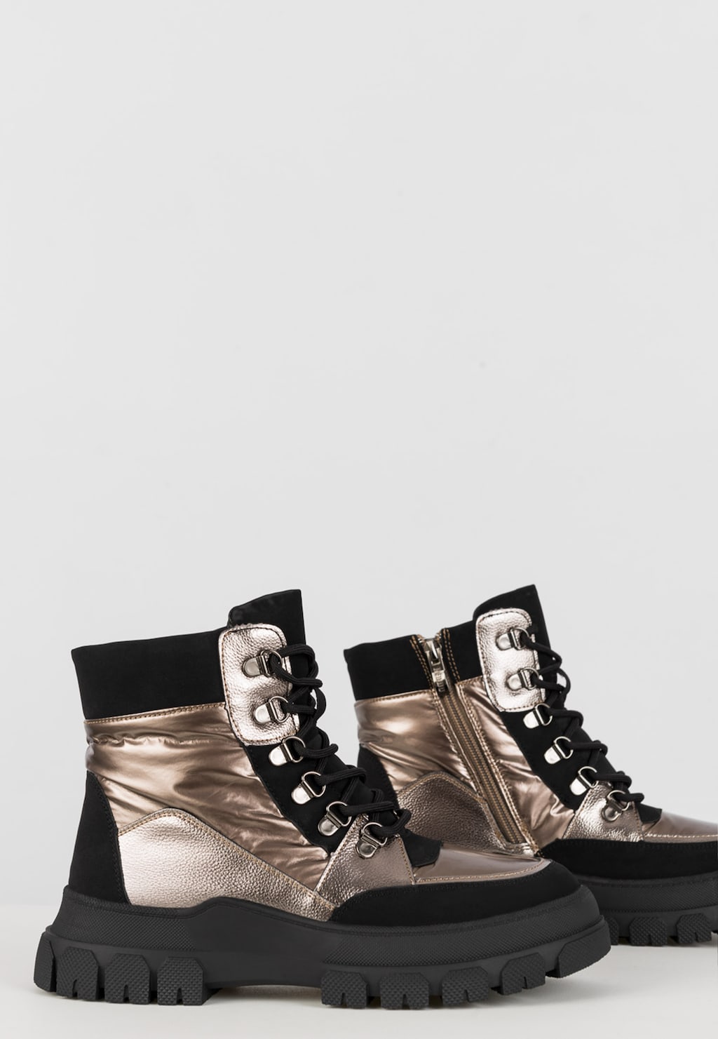 WJS Śniegowce damskie w kolorze złoto-czarnym WJS44010-78 Widok 4