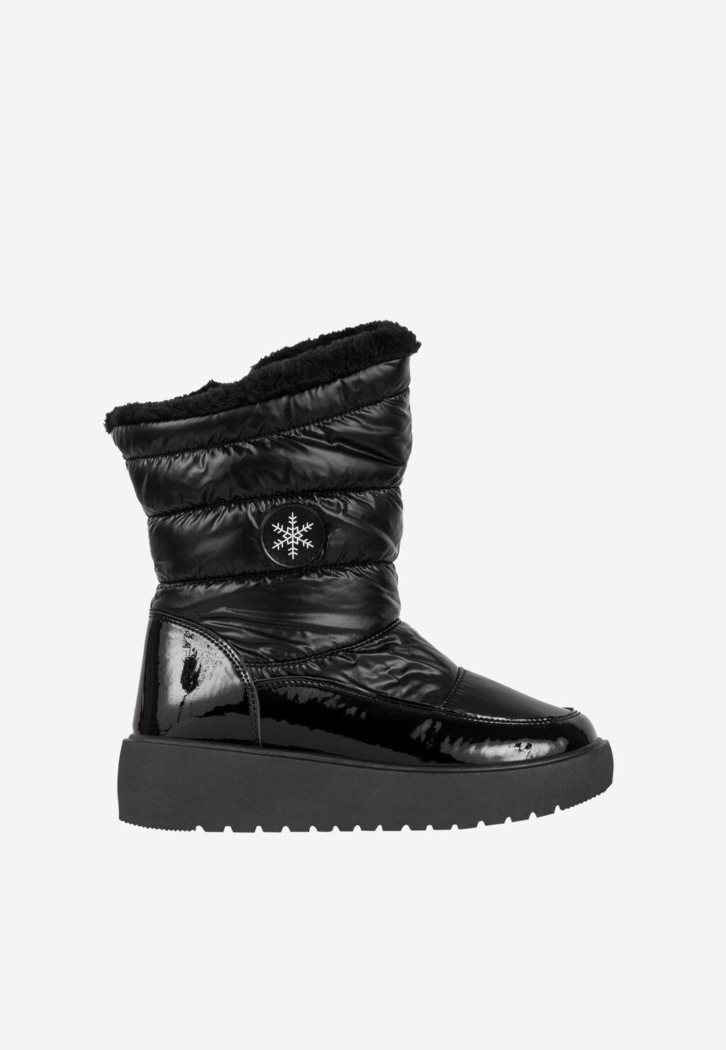 WJS czarne Śniegowce damskie ze śnieżynką WJS44002-71 Widok 1