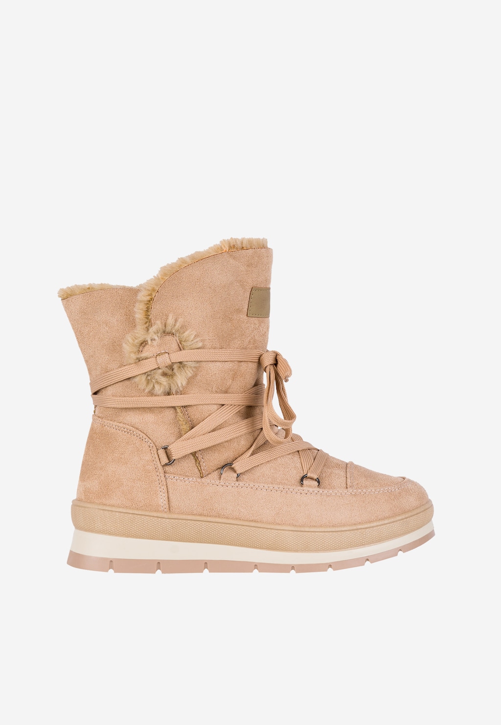 WJS beżowe Śniegowce damskie z puchatym futerkiem WJS44003-64 Widok 1