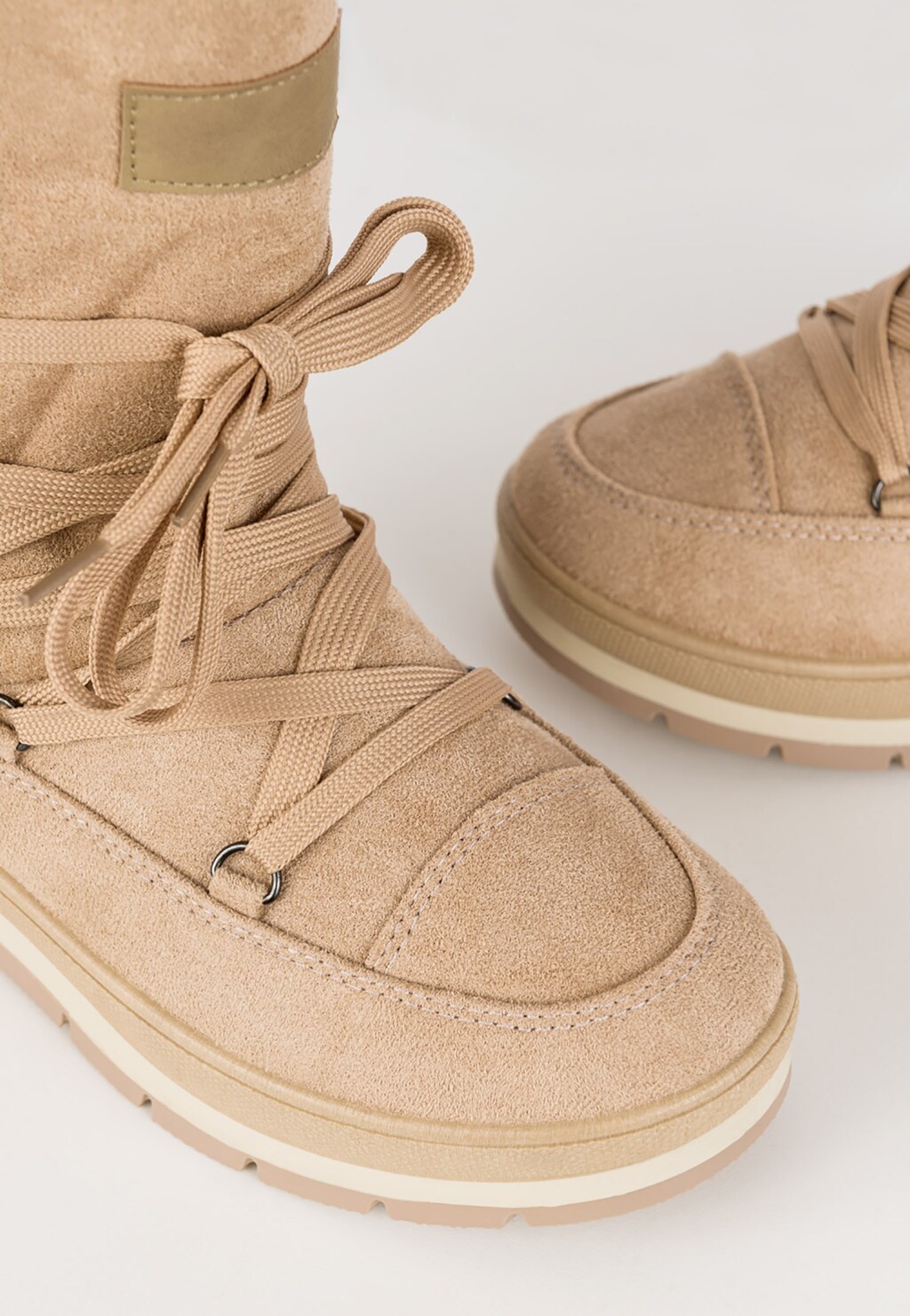 WJS beżowe Śniegowce damskie z puchatym futerkiem WJS44003-64 Widok 4