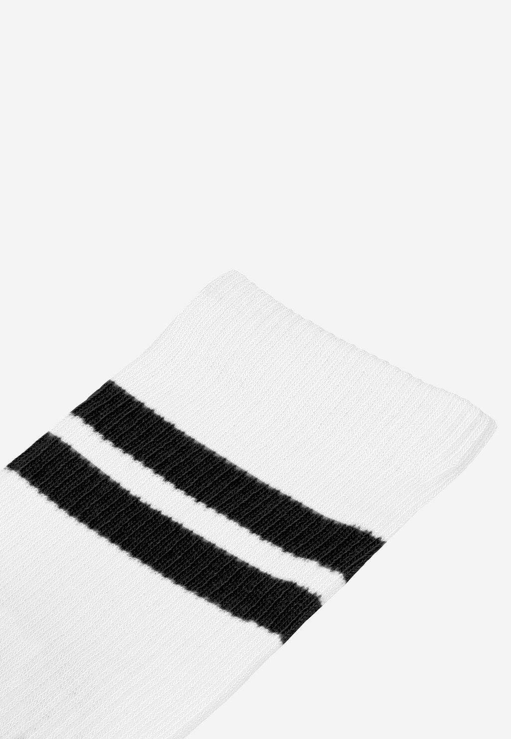 Białe bawełniane skarpety z czarnymi paskami 97026-89 Widok 2
