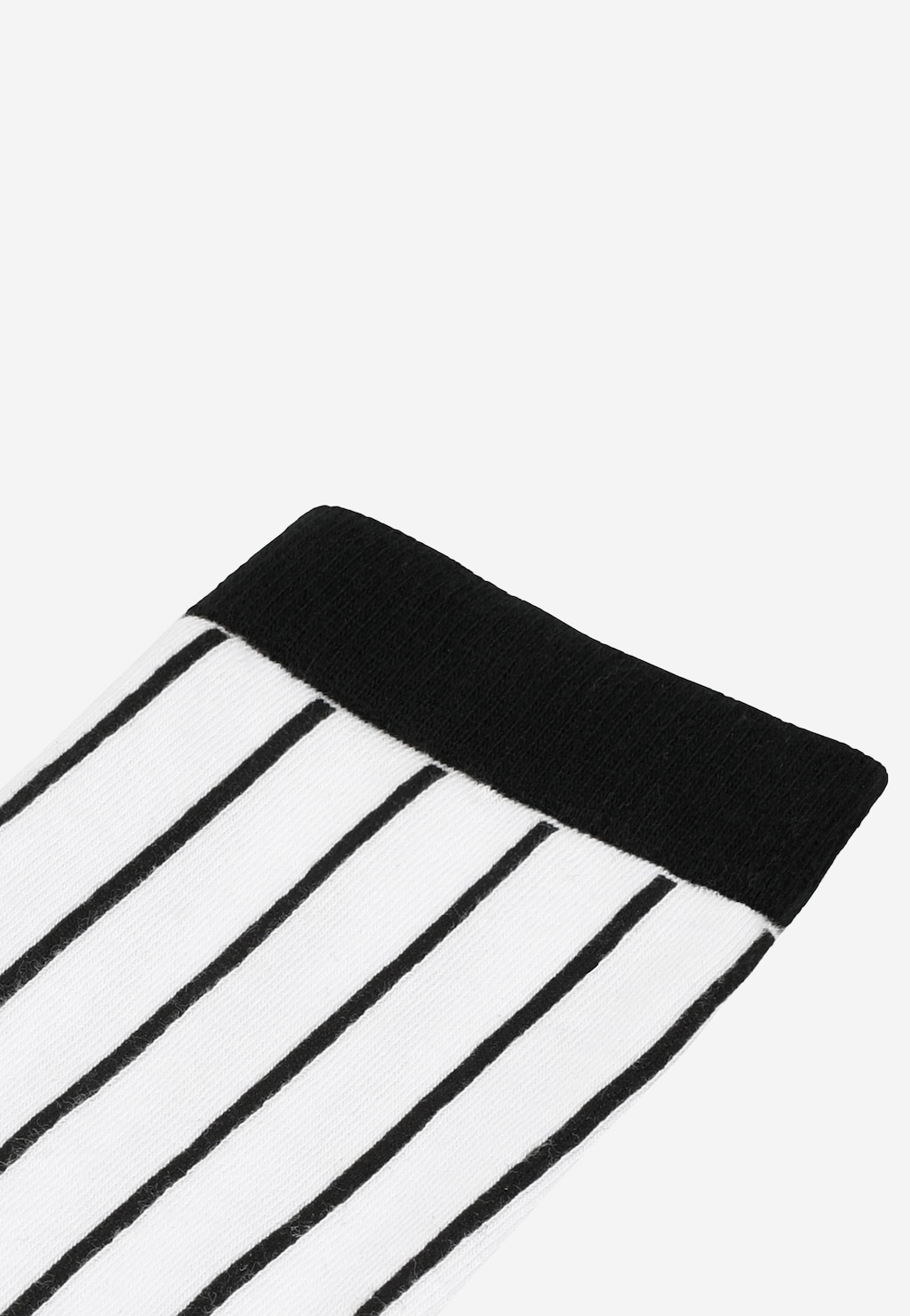 Białe bawełniane skarpety w czarne pionowe paski 97028-81 Widok 2