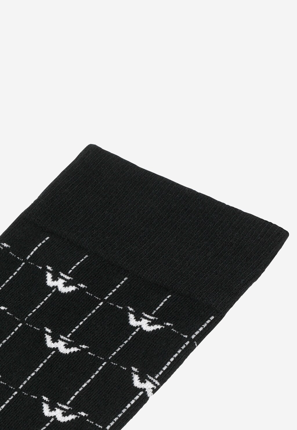 Czarne skarpety męskie z motywem w logo 97035-81 Widok 2