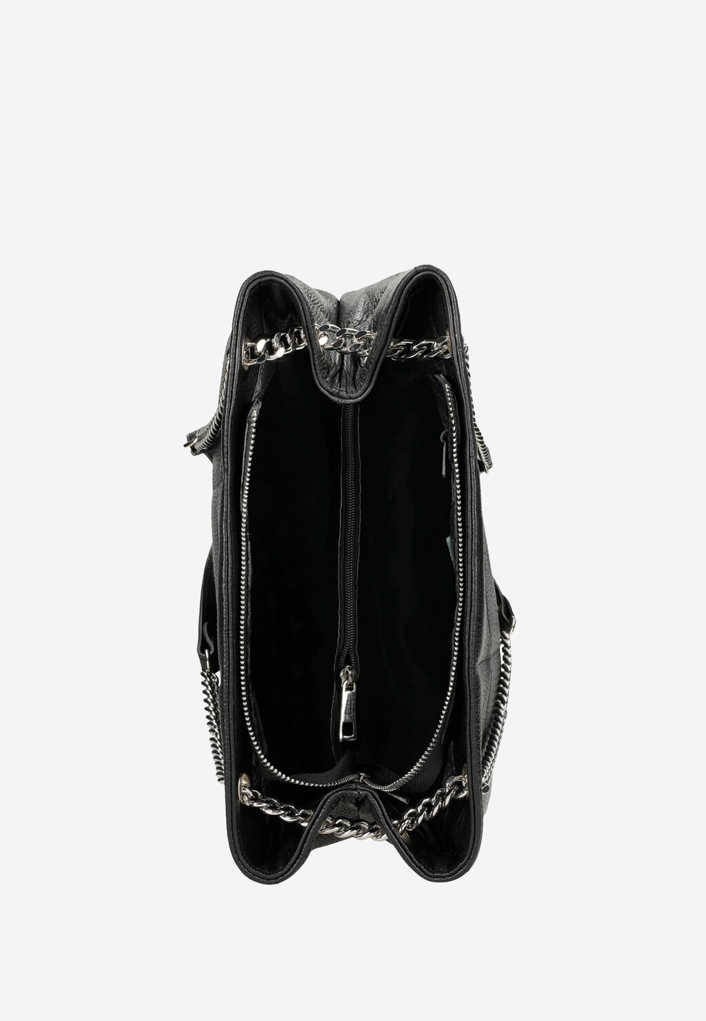 Čierna dámska kožená kabelka s reťazovými remienkami 80238-51 Widok 5