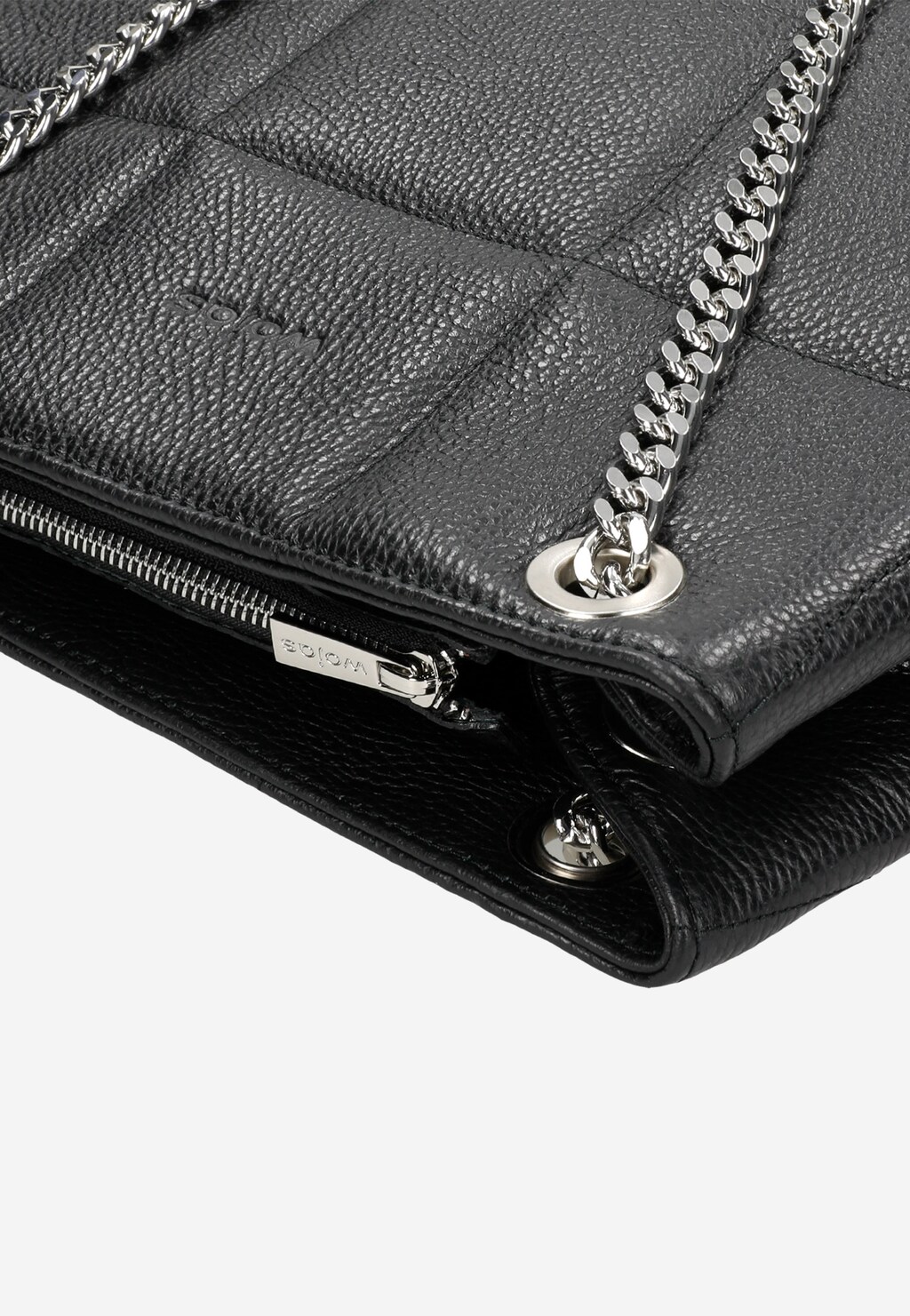Čierna dámska kožená kabelka s reťazovými remienkami 80238-51 Widok 6