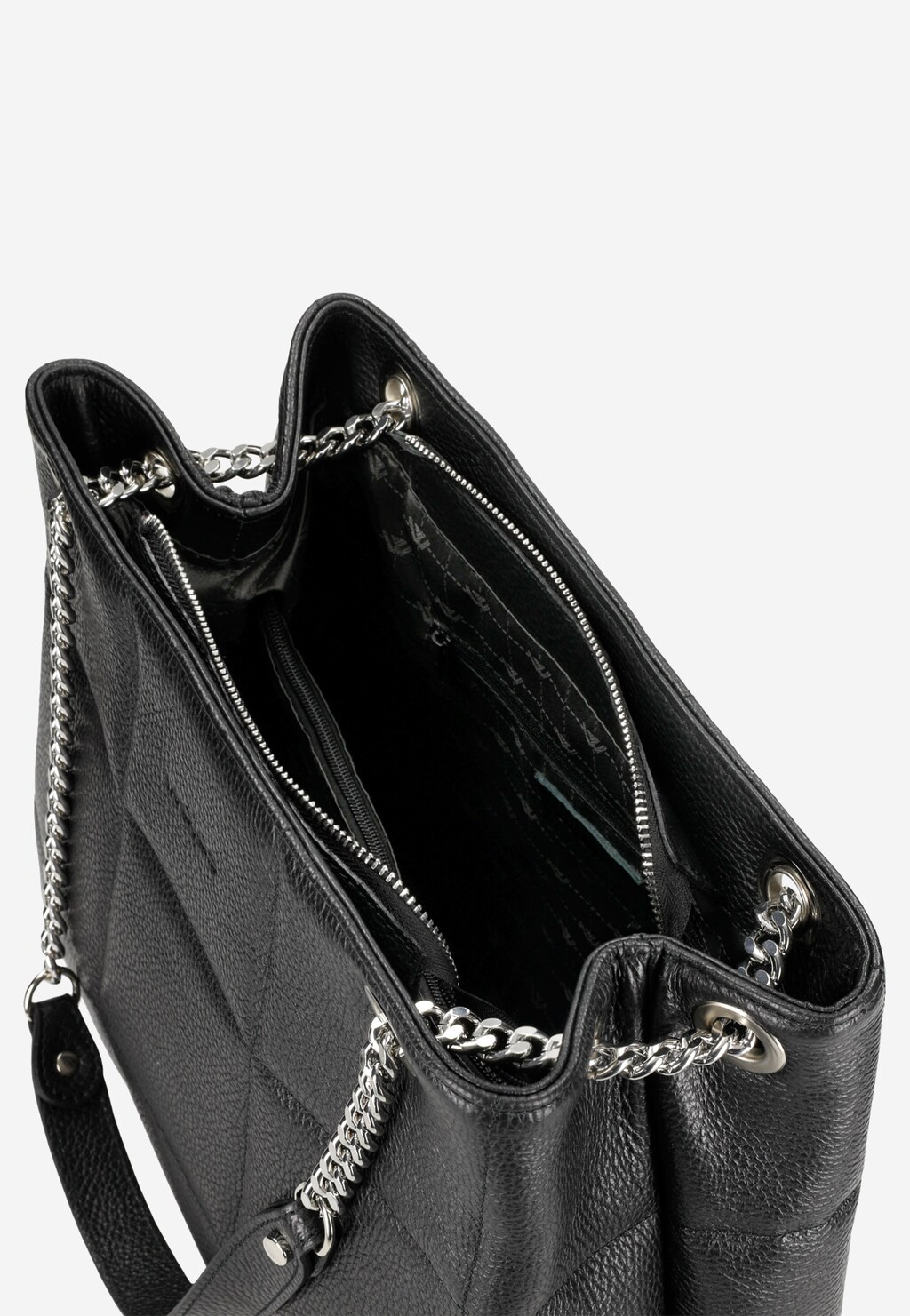 Čierna dámska kožená kabelka s reťazovými remienkami 80238-51 Widok 7