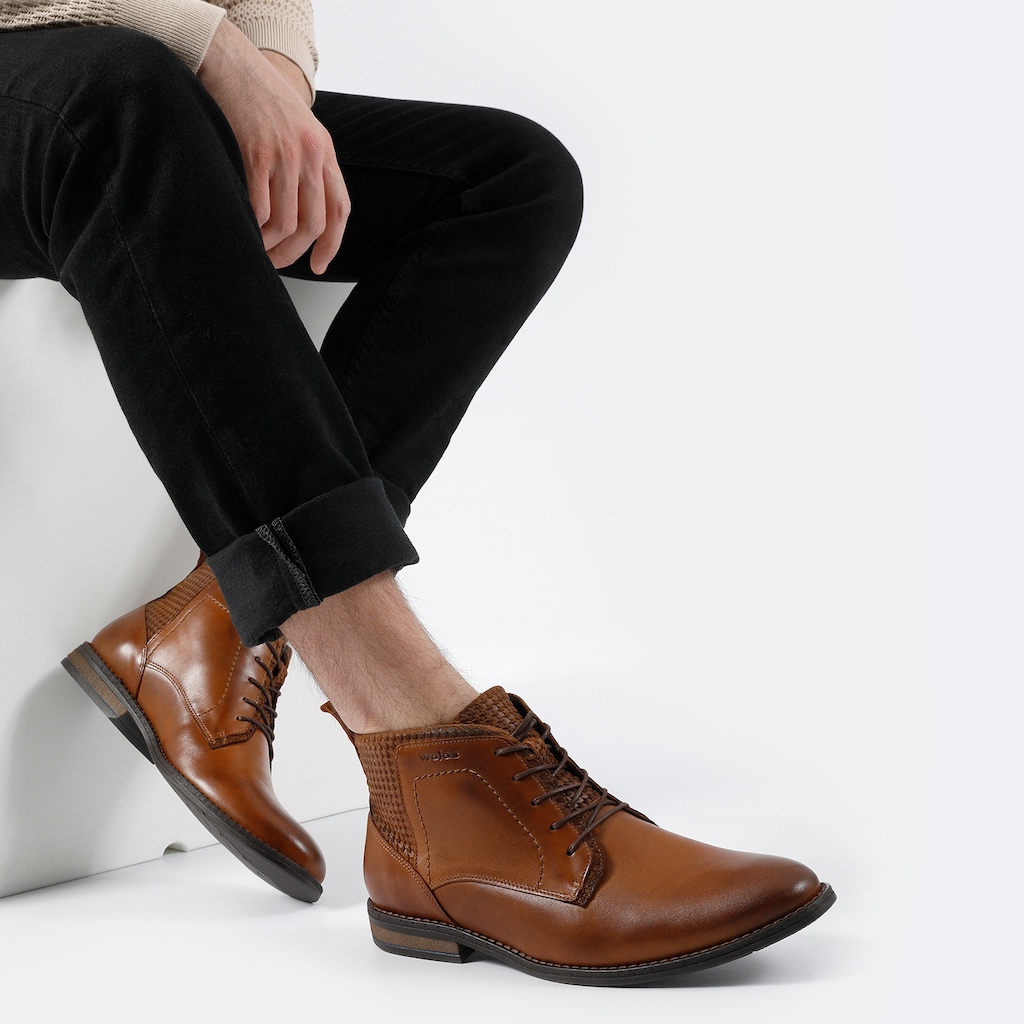 Jasnobrązowe trzewiki męskie 24020-73 Widok 8