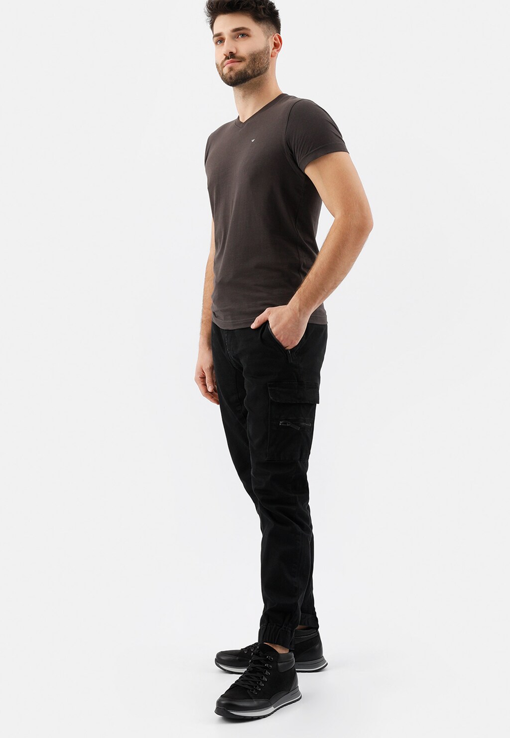 Pánske kožené čižmy na zimu v čiernej farbe 24047-71 Widok 7