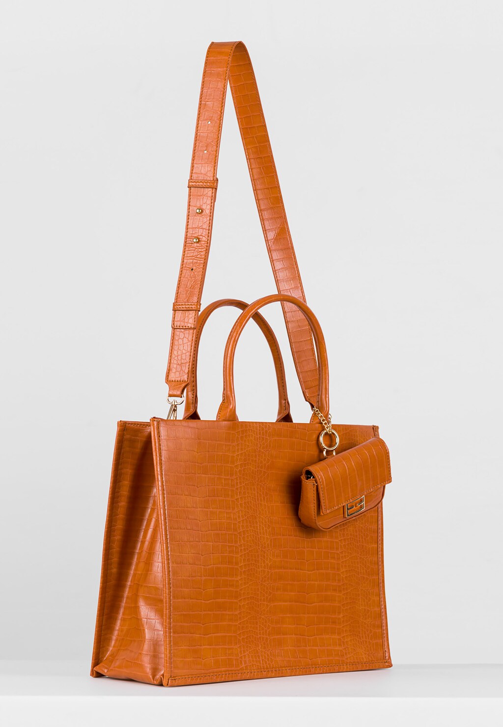 WJS duża jasnobrązowa torebka z tłoczeniem i z saszetką  WJS76074-53 Widok 2