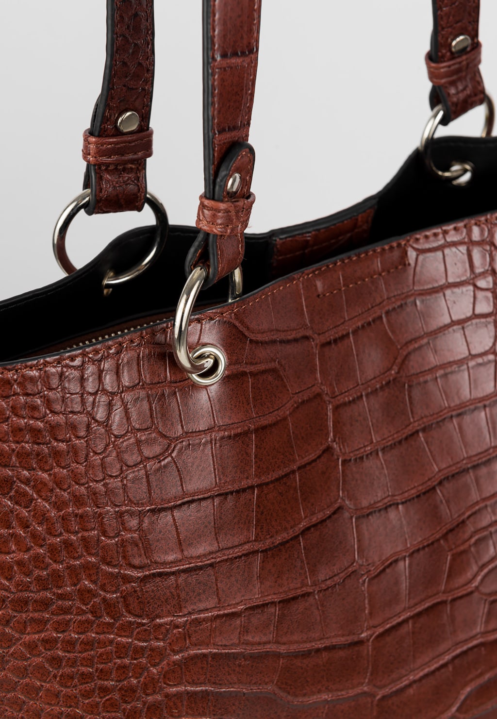WJS brązowa torebka z tłoczeniem imitującym skórę krokodyla WJS76075-52 Widok 3